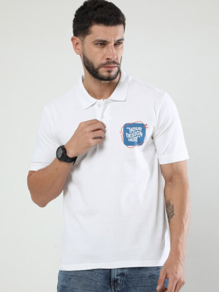 Men's Classic Polo T-Shirt – Premium Cotton with Custom Print Option
